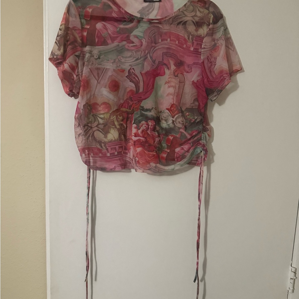 Floral Print Sheer Top
